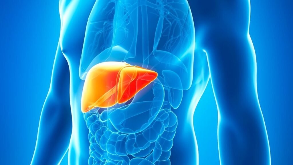 3D illustration of the human liver