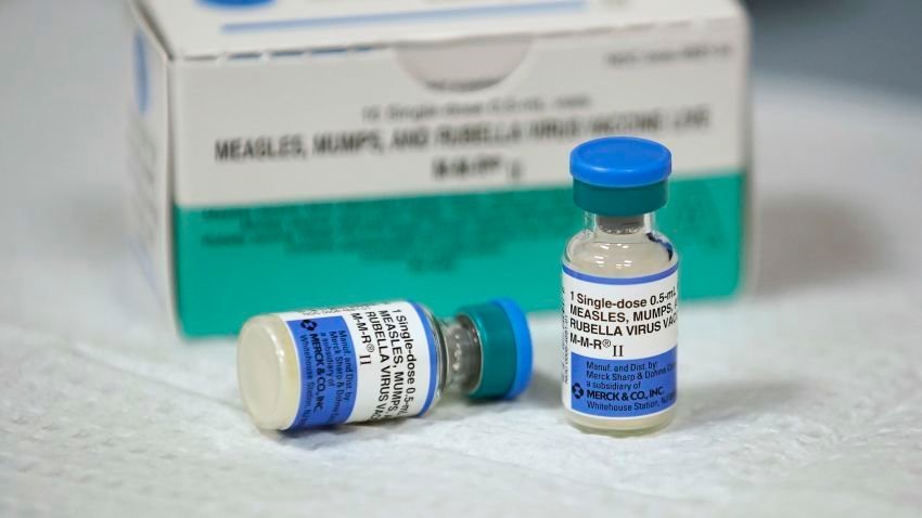 Measles vaccine vial and packaging